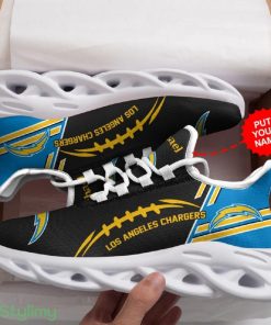 Los Angeles Chargers Logo Baseball Pattern Custom Name 3D Max Soul Sneaker Shoes - Los Angeles Chargers Logo Baseball Pattern Custom Name 3D Max Soul Sneaker Shoes_4