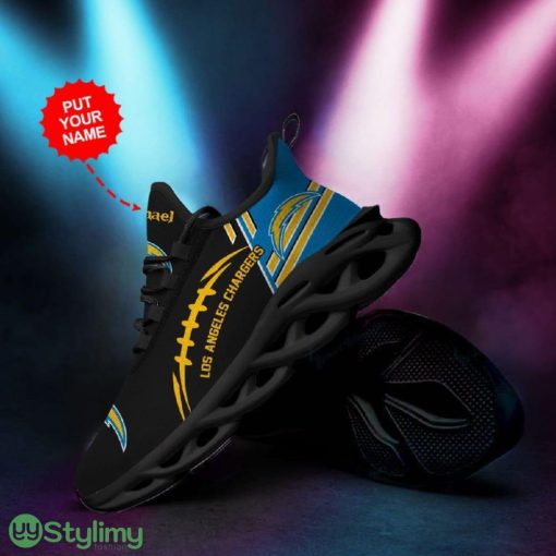 Los Angeles Chargers Logo Baseball Pattern Custom Name 3D Max Soul Sneaker Shoes