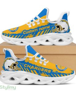 Los Angeles Chargers Logo Custom Name 3D Max Soul Sneaker Shoes - Los Angeles Chargers Logo Custom Name 3D Max Soul Sneaker Shoes_1