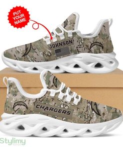 Los Angeles Chargers Logo Custom Name Camouflage Pattern 3D Max Soul Sneaker Shoes - Los Angeles Chargers Logo Custom Name Camouflage Pattern 3D Max Soul Sneaker Shoes_4