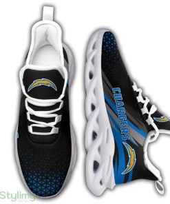 Los Angeles Chargers Logo Custom Name Pattern 3D Max Soul Sneaker Shoes In Black - Los Angeles Chargers Logo Custom Name Pattern 3D Max Soul Sneaker Shoes In Black_2