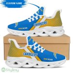 Los Angeles Chargers Logo Custom Name Pattern 3D Max Soul Sneaker Shoes In Yellow And Blue - Los Angeles Chargers Logo Custom Name Pattern 3D Max Soul Sneaker Shoes In Yellow And Blue_3