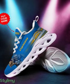 Los Angeles Chargers Logo Illustration Image Pattern Custom Name 3D Max Soul Sneaker Shoes - Los Angeles Chargers Logo Illustration Image Pattern Custom Name 3D Max Soul Sneaker Shoes_2