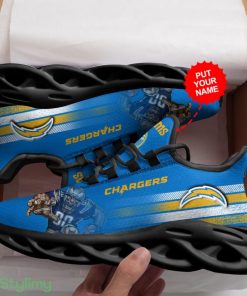 Los Angeles Chargers Logo Illustration Image Pattern Custom Name 3D Max Soul Sneaker Shoes - Los Angeles Chargers Logo Illustration Image Pattern Custom Name 3D Max Soul Sneaker Shoes_3