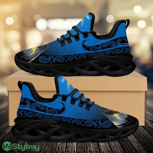 Los Angeles Chargers Logo Pattern Custom Name 3D Max Soul Sneaker Shoes