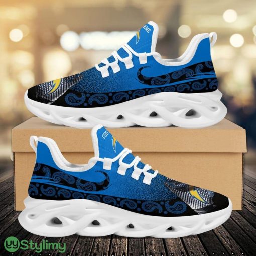 Los Angeles Chargers Logo Pattern Custom Name 3D Max Soul Sneaker Shoes