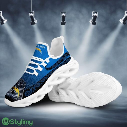 Los Angeles Chargers Logo Pattern Custom Name 3D Max Soul Sneaker Shoes