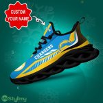 Los Angeles Chargers Logo Stripe Line Pattern Custom Name 3D Max Soul Sneaker Shoes - Los Angeles Chargers Logo Stripe Line Pattern Custom Name 3D Max Soul Sneaker Shoes_3