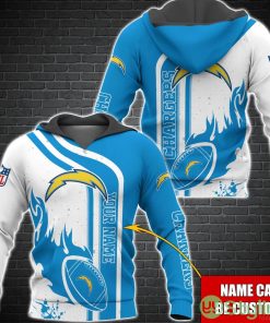 Los Angeles Chargers NFL Custom Name 3D Hoodie All Over Printed Product Photo 1