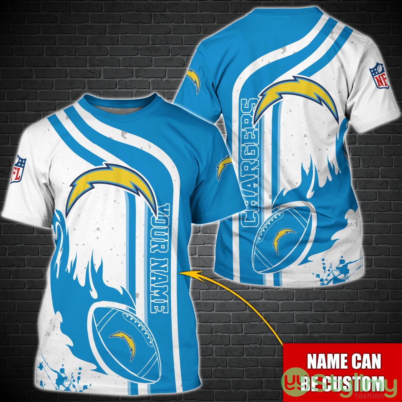 Los Angeles Chargers NFL Custom Name Special T-Shirt For Fans 2 Los Angeles Chargers NFL Custom Name Special T-Shirt For Fans Product Photo 1