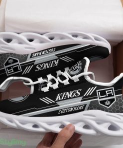 Los Angeles Kings Logo Custom Name Pattern 3D Max Soul Sneaker Shoes In Black - Los Angeles Kings Logo Custom Name Pattern 3D Max Soul Sneaker Shoes In Black_1