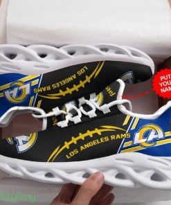 Los Angeles Rams Logo Baseball Line Pattern Custom Name 3D Max Soul Sneaker Shoes - Los Angeles Rams Logo Baseball Line Pattern Custom Name 3D Max Soul Sneaker Shoes_4