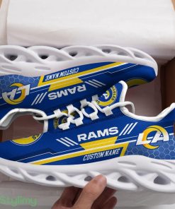 Los Angeles Rams Logo Custom Name In Blue 3D Max Soul Sneaker Shoes - Los Angeles Rams Logo Custom Name In Blue 3D Max Soul Sneaker Shoes_1