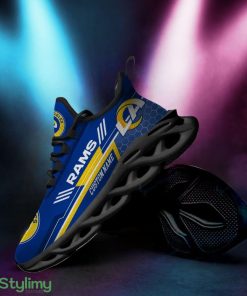 Los Angeles Rams Logo Custom Name In Blue 3D Max Soul Sneaker Shoes - Los Angeles Rams Logo Custom Name In Blue 3D Max Soul Sneaker Shoes_4