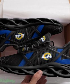 Los Angeles Rams Logo Pattern Custom Name 3D Max Soul Sneaker Shoes In Black - Los Angeles Rams Logo Pattern Custom Name 3D Max Soul Sneaker Shoes In Black_3