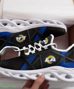 Los Angeles Rams Logo Pattern Custom Name 3D Max Soul Sneaker Shoes In Black - Los Angeles Rams Logo Pattern Custom Name 3D Max Soul Sneaker Shoes In Black_1