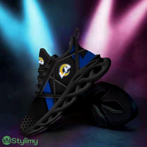 Los Angeles Rams Logo Pattern Custom Name 3D Max Soul Sneaker Shoes In Black