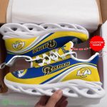 Los Angeles Rams Logo Pattern Custom Name 3D Max Soul Sneaker Shoes In Blue And Yellow - Los Angeles Rams Logo Pattern Custom Name 3D Max Soul Sneaker Shoes In Blue And Yellow_3