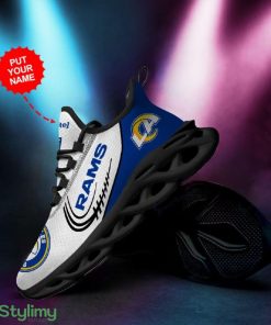 Los Angeles Rams Logo Pattern Custom Name 3D Max Soul Sneaker Shoes In Blue White - Los Angeles Rams Logo Pattern Custom Name 3D Max Soul Sneaker Shoes In Blue White_2