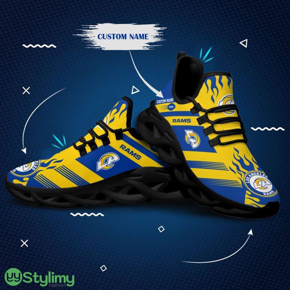 Los Angeles Rams Logo Pattern Custom Name 3D Max Soul Sneaker Shoes In Blue Yellow 2 Los Angeles Rams Logo Pattern Custom Name 3D Max Soul Sneaker Shoes In Blue Yellow - Los Angeles Rams Logo Pattern Custom Name 3D Max Soul Sneaker Shoes In Blue Yellow_2