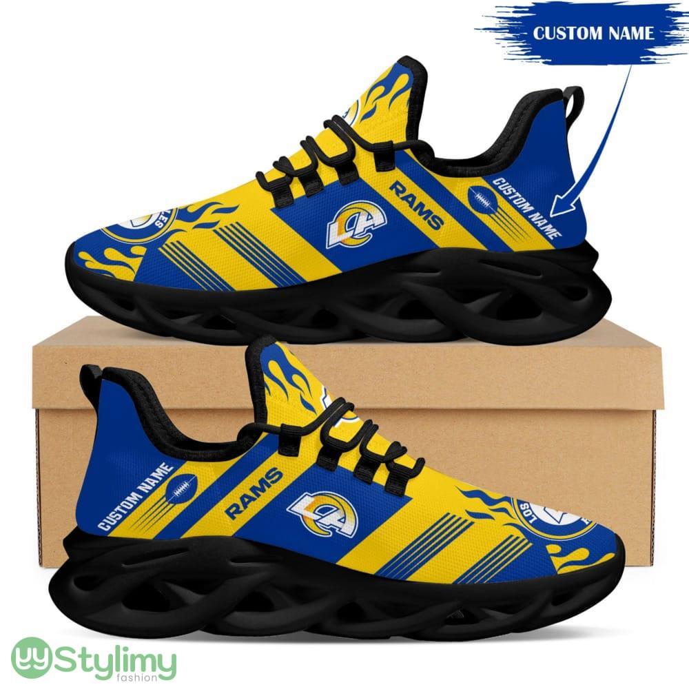 Los Angeles Rams Logo Pattern Custom Name 3D Max Soul Sneaker Shoes In Blue Yellow 3 Los Angeles Rams Logo Pattern Custom Name 3D Max Soul Sneaker Shoes In Blue Yellow - Los Angeles Rams Logo Pattern Custom Name 3D Max Soul Sneaker Shoes In Blue Yellow_3