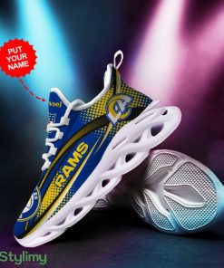 Los Angeles Rams Logo Polka Dots Pattern Custom Name 3D Max Soul Sneaker Shoes - Los Angeles Rams Logo Polka Dots Pattern Custom Name 3D Max Soul Sneaker Shoes_2