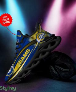 Los Angeles Rams Logo Polka Dots Pattern Custom Name 3D Max Soul Sneaker Shoes - Los Angeles Rams Logo Polka Dots Pattern Custom Name 3D Max Soul Sneaker Shoes_4