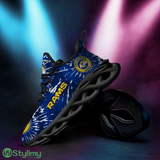 Los Angeles Rams Logo Tie Dye Pattern Custom Name 3D Max Soul Sneaker Shoes