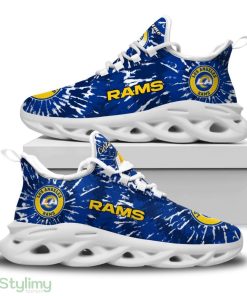 Los Angeles Rams Logo Tie Dye Pattern Custom Name 3D Max Soul Sneaker Shoes - Los Angeles Rams Logo Tie Dye Pattern Custom Name 3D Max Soul Sneaker Shoes_3