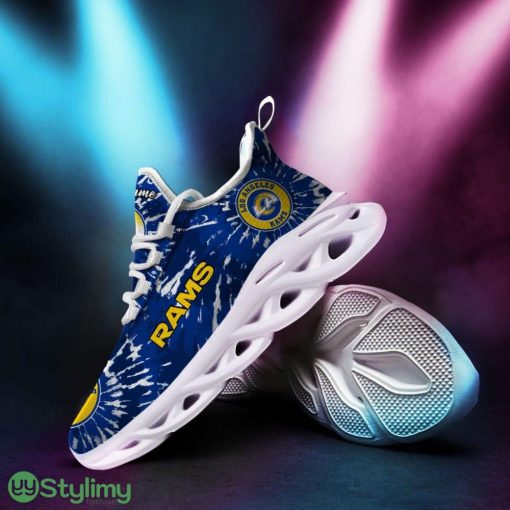 Los Angeles Rams Logo Tie Dye Pattern Custom Name 3D Max Soul Sneaker Shoes