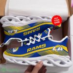 Los Angeles Rams Pattern Custom Name 3D Max Soul Sneaker Shoes In Blue And Yellow - Los Angeles Rams Pattern Custom Name 3D Max Soul Sneaker Shoes In Blue And Yellow_3