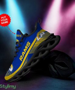 Los Angeles Rams Pattern Custom Name 3D Max Soul Sneaker Shoes In Blue And Yellow - Los Angeles Rams Pattern Custom Name 3D Max Soul Sneaker Shoes In Blue And Yellow_4