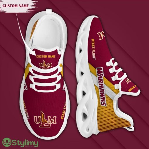 Louisiana Monroe Warhawks Logo Pattern Custom Name 3D Max Soul Sneaker Shoes