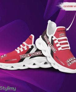 Louisiana Ragin' Cajuns Logo Custom Name Pattern 3D Max Soul Sneaker Shoes - Louisiana Ragin' Cajuns Logo Custom Name Pattern 3D Max Soul Sneaker Shoes_2