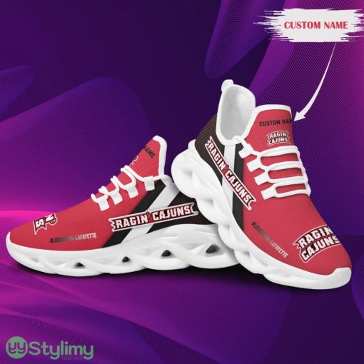 Louisiana Ragin’ Cajuns Logo Custom Name Pattern 3D Max Soul Sneaker Shoes