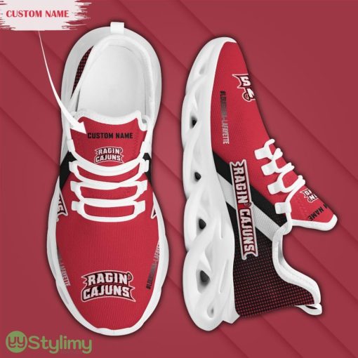 Louisiana Ragin’ Cajuns Logo Custom Name Pattern 3D Max Soul Sneaker Shoes