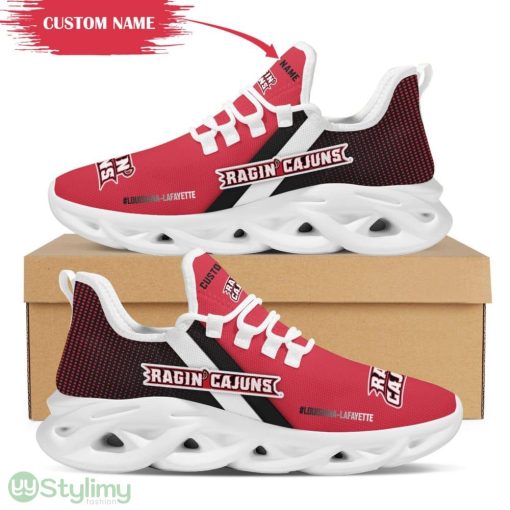 Louisiana Ragin’ Cajuns Logo Custom Name Pattern 3D Max Soul Sneaker Shoes