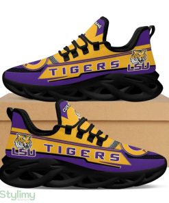 LSU Tigers Logo Pattern Custom Name 3D Max Soul Sneaker Shoes In Purple Yellow - LSU Tigers Logo Pattern Custom Name 3D Max Soul Sneaker Shoes In Purple Yellow_2