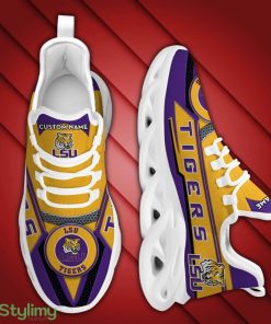 LSU Tigers Logo Pattern Custom Name 3D Max Soul Sneaker Shoes In Purple Yellow - LSU Tigers Logo Pattern Custom Name 3D Max Soul Sneaker Shoes In Purple Yellow_3