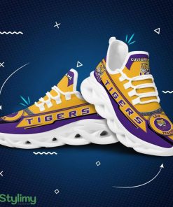 LSU Tigers Logo Pattern Custom Name 3D Max Soul Sneaker Shoes In Purple Yellow - LSU Tigers Logo Pattern Custom Name 3D Max Soul Sneaker Shoes In Purple Yellow_4