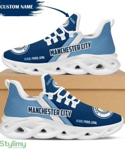 Manchester City Logo Custom Name Pattern 3D Max Soul Sneaker Shoes In Blue - Manchester City Logo Custom Name Pattern 3D Max Soul Sneaker Shoes In Blue_1