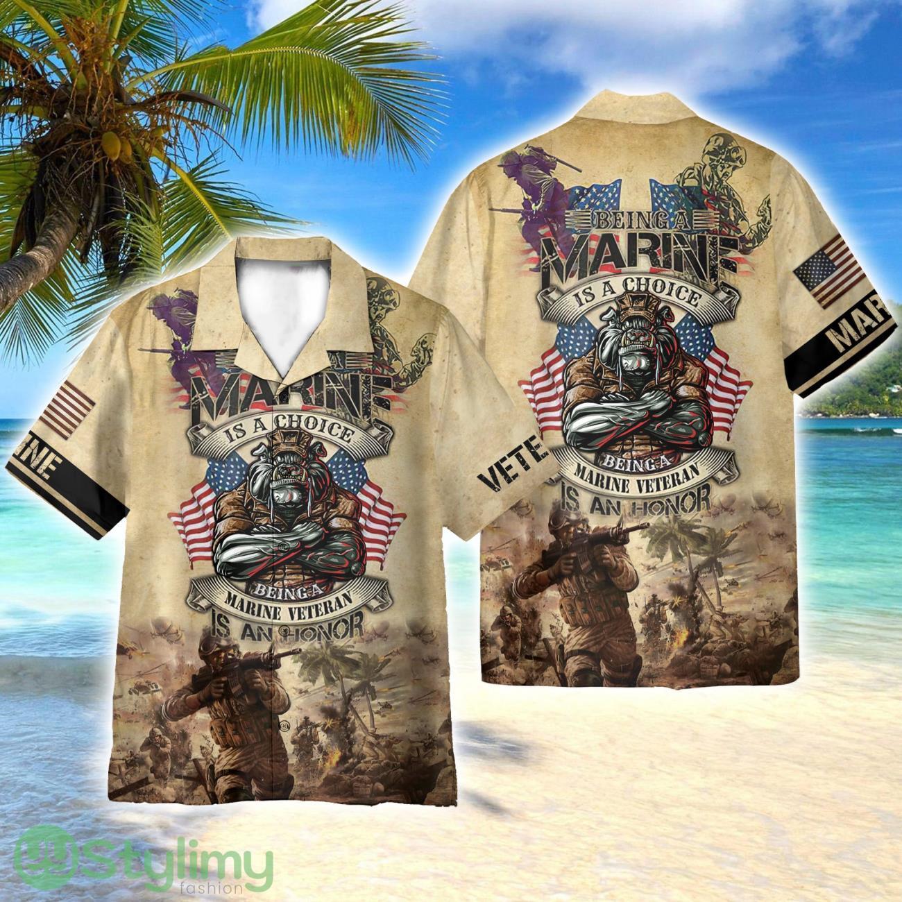 Marine Is A Choice, Being A Marine Veteran Is A Honor 3D Hawaiian Shirt All Over Printed 2 Marine Is A Choice, Being A Marine Veteran Is A Honor 3D Hawaiian Shirt All Over Printed Product Photo 1