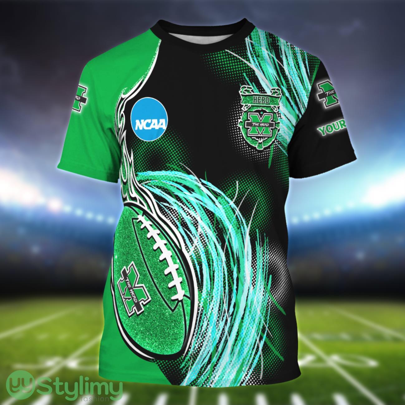 Marshall Thundering Herd Personalized Name Sport 3D T-Shirt 2 Marshall Thundering Herd Personalized Name Sport 3D T-Shirt Product Photo 1