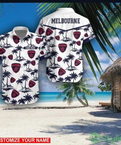 Melbourne Football Club Custom Name 3D Hawaii Shirt Coconut Pattern Beach Shirt Product Photo 1