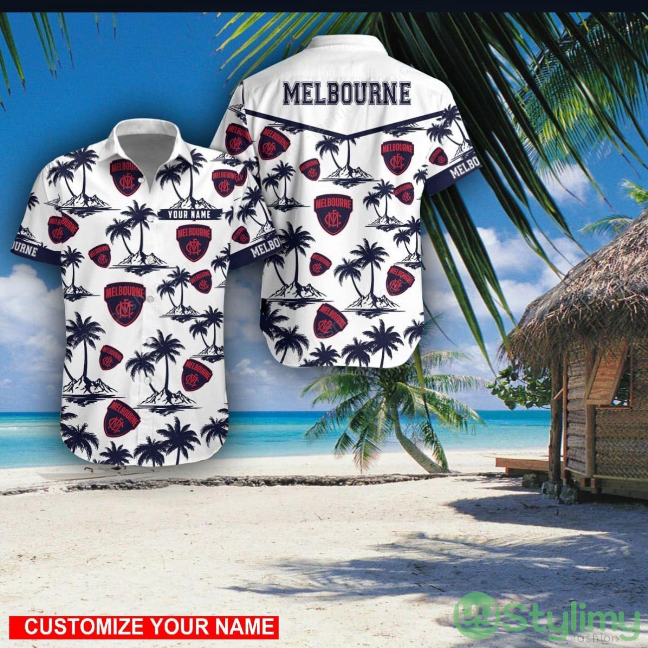 Melbourne Football Club Custom Name 3D Hawaii Shirt Coconut Pattern Beach Shirt 2 Melbourne Football Club Custom Name 3D Hawaii Shirt Coconut Pattern Beach Shirt Product Photo 1