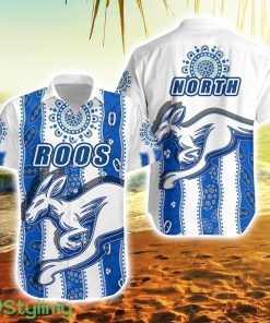 Melbourne Kangaroos Indigenous North Roos White Hawaiian Shirt For Men And Women Product Photo 1