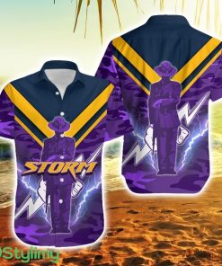 Melbourne Storm Anzac Day Army Patterns Hawaiian Shirt For Men And Women Product Photo 1