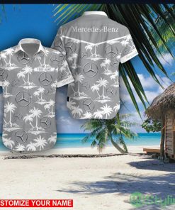 Mercedes-Benz White Custom Name 3D Hawaii Shirt Coconut Pattern Beach Shirt Product Photo 1