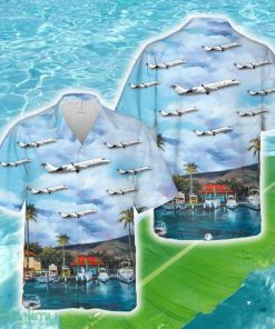 Mesa Airlines Bombardier CRJ-200LR Hawaiian Shirt - Mesa Airlines Bombardier CRJ-200LR Hawaiian Shirt