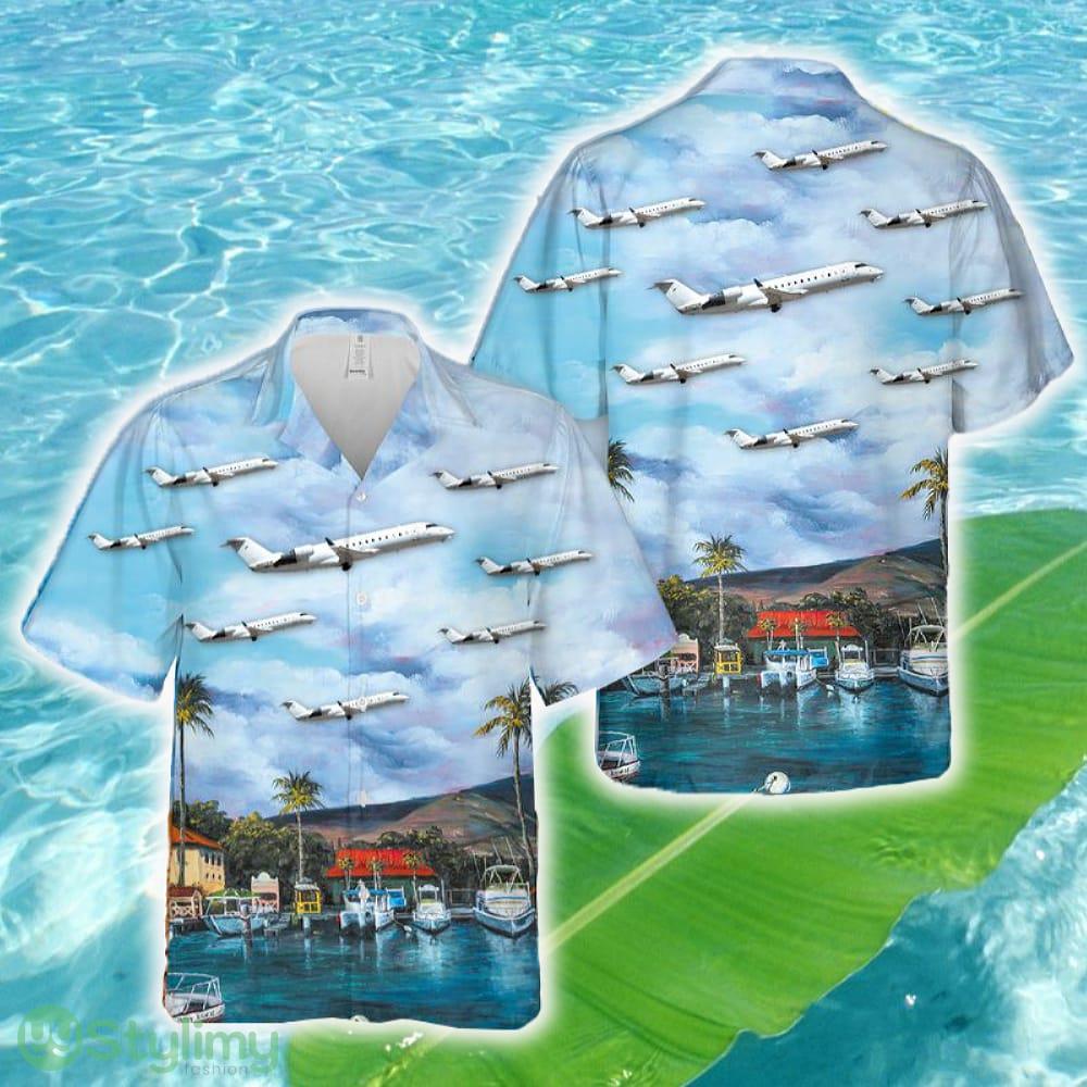 Mesa Airlines Bombardier CRJ-200LR Hawaiian Shirt 2 Mesa Airlines Bombardier CRJ-200LR Hawaiian Shirt - Mesa Airlines Bombardier CRJ-200LR Hawaiian Shirt